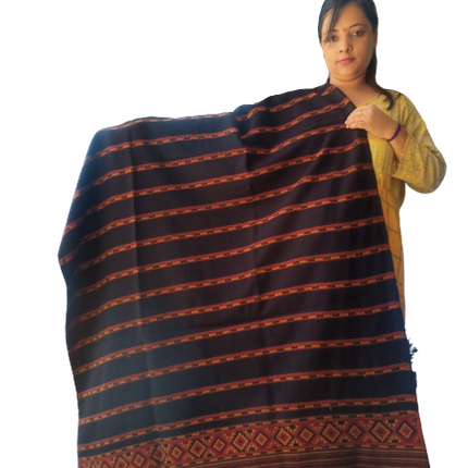 Hand Woven PASHMINA BLACK  Shawl Beautiful Hand Woven Embroidered FOR Women