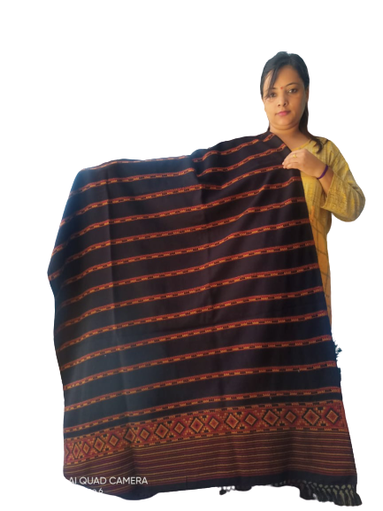 Hand Woven PASHMINA BLACK  Shawl Beautiful Hand Woven Embroidered FOR Women
