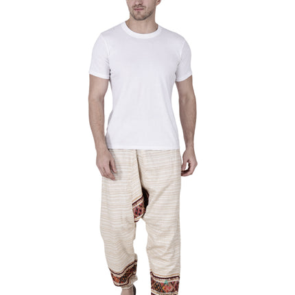 yoga pajama for men loose single patti white