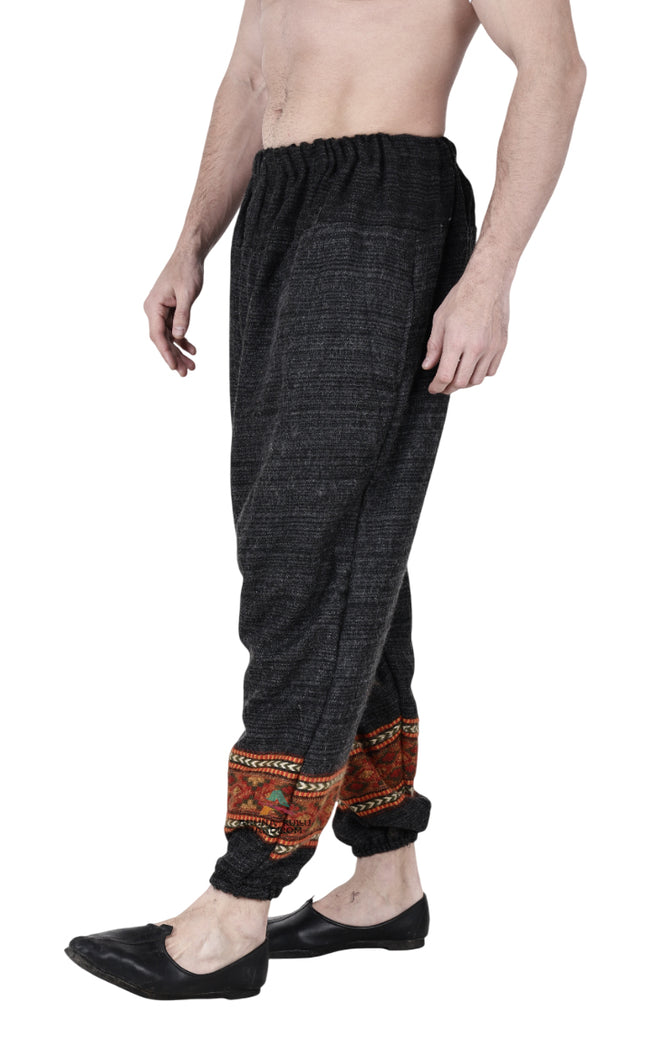 Woolen pajamas for winter wool pajama kullu patti pajama warm pajama hippie rose pajamas kullu patti pajama online yoga pajama for men loose single patti black