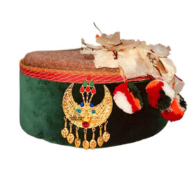 himachali topi green with flower and Kalgi golden himachali kalgi topi silver kalgi price himachali topi with silver