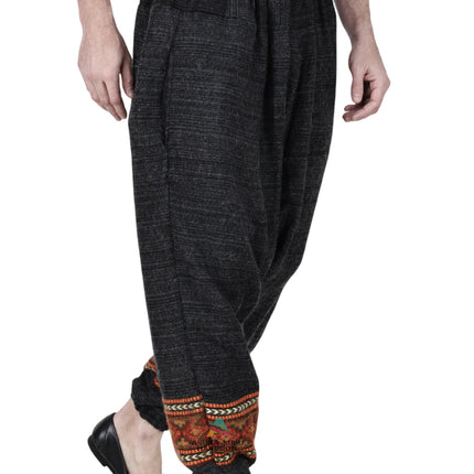 Woolen pajamas for winter wool pajama kullu patti pajama warm pajama hippie rose pajamas kullu patti pajama online yoga pajama for men loose single patti black