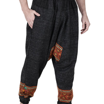 yoga pajama for men loose single patti black