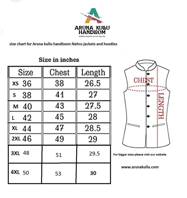 kullu jacket sizes