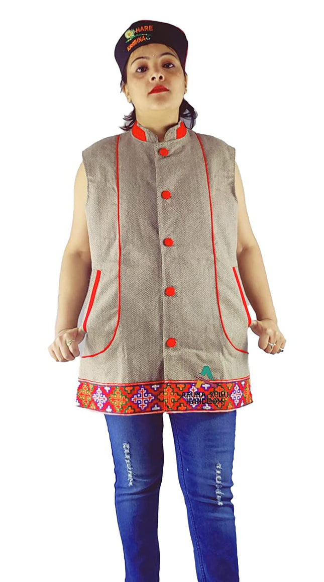 woolen half jacket design for ladies