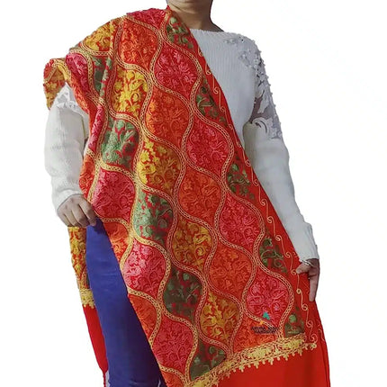 Kashmiri stole embroidered stoles online kashmiri stoles online india kashmiri aari work stoles online kashmiri pashmina stole Kashmiri stole
