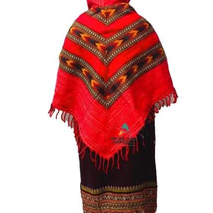 kullu shawl woolen poncho wrap with hood for women wool poncho sweater india