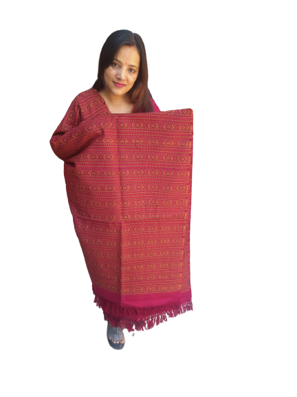 Hand Woven PASHMINA MAROON  Shawl Beautiful Hand Woven Embroidered FOR Women