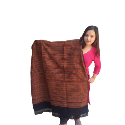 Hand Woven PASHMINA black  Shawl Beautiful Hand Woven Embroidered FOR Womne