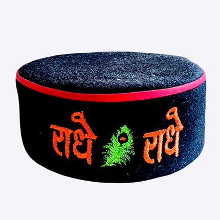 Radhe Radhe embroidery kullu cap