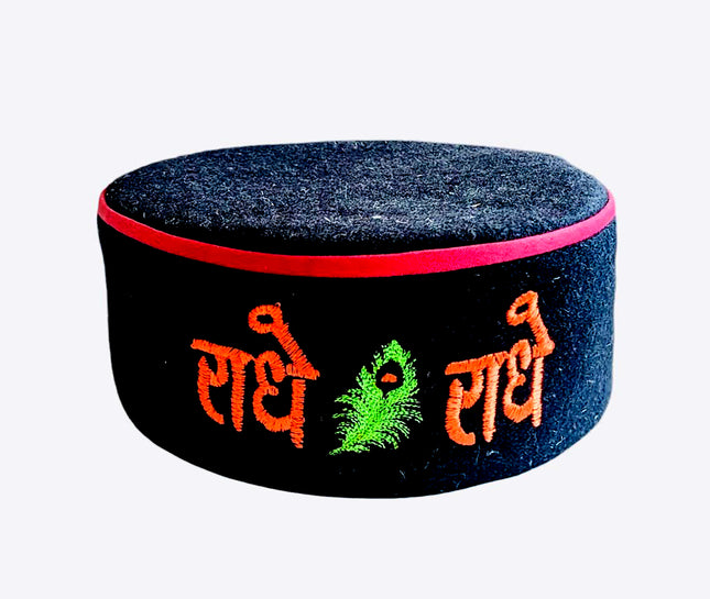 Radhe Radhe embroidery kullu cap