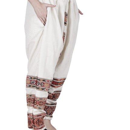 loose yoga pant white 3 patti