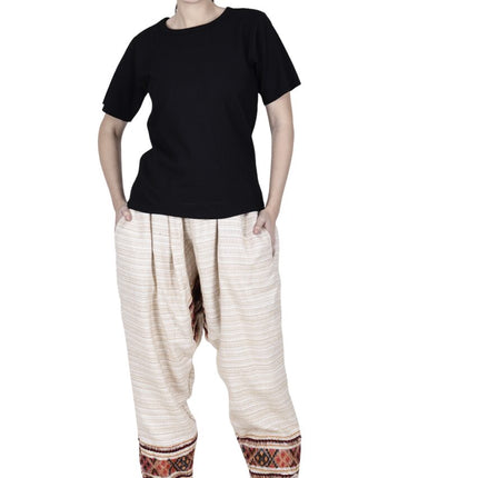 loose yoga pajama white singal patti