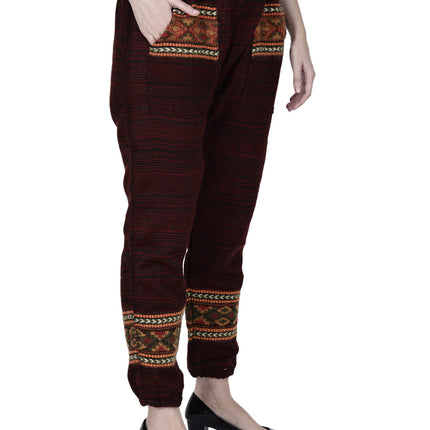 woolen pajama for ladies maroon