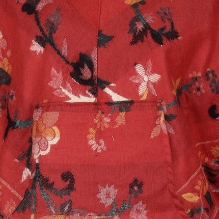 Kashmiri poncho woolen poncho with hood for ladies red