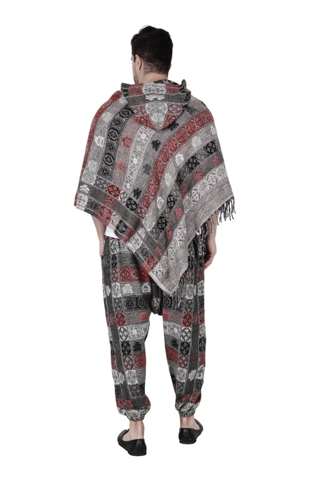 kullu shawl woolen poncho and pajama combo for men