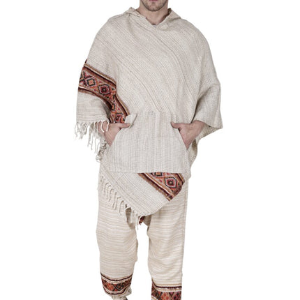 ogaram pajama ladies winter woolen warm pajamas for men gents Combo pajama and poncho black singal patti