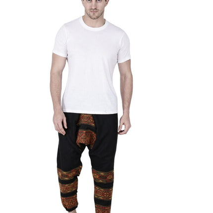 yoga pajama for men loose black 3 patti