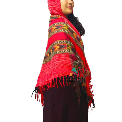 kullu shawl woolen poncho wrap with hood for women wool poncho sweater india