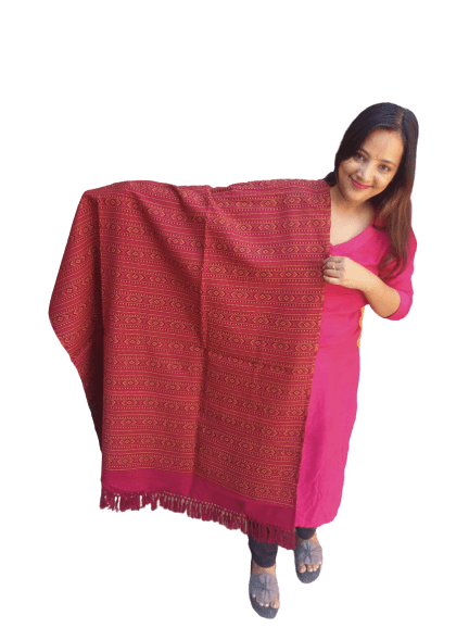 Hand Woven PASHMINA MAROON  Shawl Beautiful Hand Woven Embroidered FOR Women