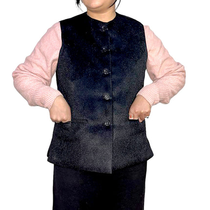 Nehru jacket for women in black color