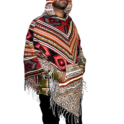 kullu shawl woolen poncho with hood multinew