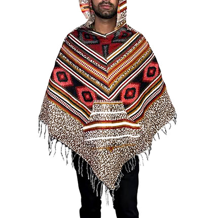 kullu shawl woolen poncho with hood multinew